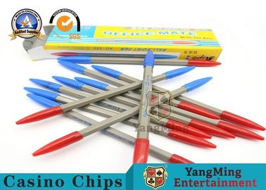 Plastic And Bamboo Baccarat Gambling Systems , Casino Official Double Color Sides Dew Ball Point Pen