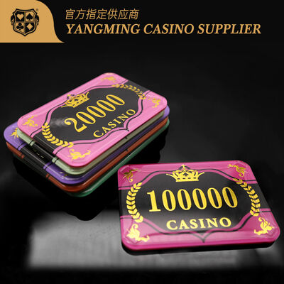Quality Gambling RFID Code Square Poker Chips / Personalized Rectangle UV 12g Casino Acrylic Chips Set factory