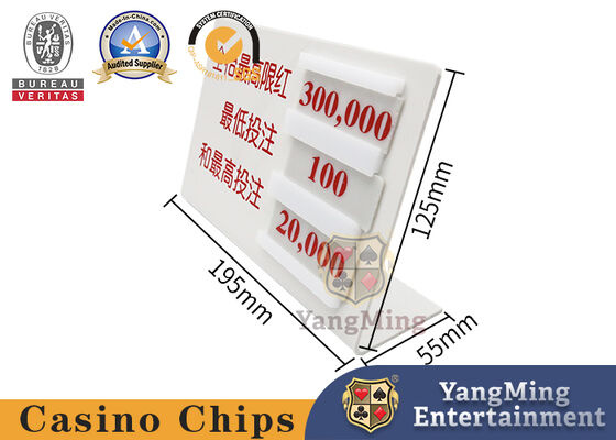 Quality Baccarat Dedicated Casino Game Accessories Poker Game Table Bet Limit Sign factory