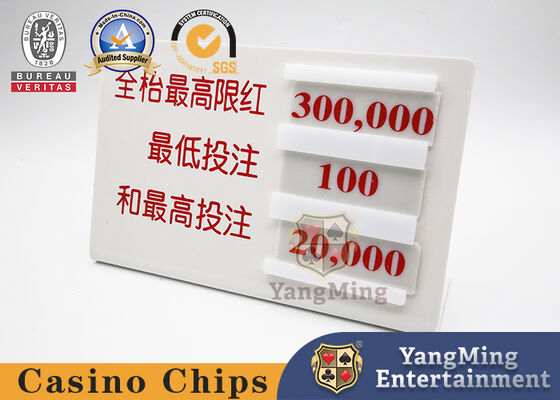 Quality Baccarat Dedicated Casino Game Accessories Poker Game Table Bet Limit Sign factory