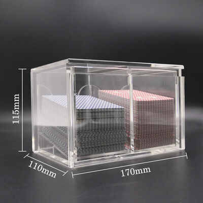 Quality Casino 8 Decks Clear Acrylic Playing Card Discard Holder Dragon Tiger Baccarat Dedicated Two Sides Box factory