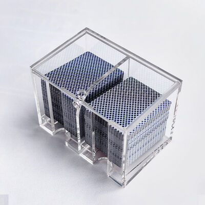 Quality Casino 8 Decks Clear Acrylic Playing Card Discard Holder Dragon Tiger Baccarat Dedicated Two Sides Box factory