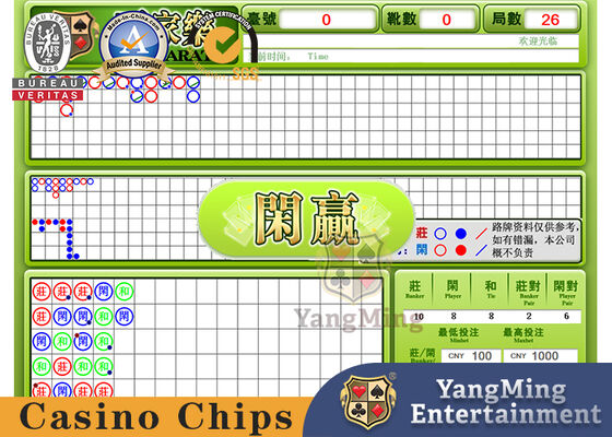 Qualität Elektrisches Bakkarat-spielende Systeme mit unabhängiger Fernsteuerungsanzeigen-Bakkarat-Schürhaken-Tabellen-Software der tastatur-24 HD Fabrik