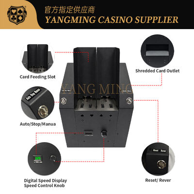 Quality Double Feeding Port Variable Speed Auto Card Shredding Machine Commercial Grade Card Shredder For Casino Poker factory