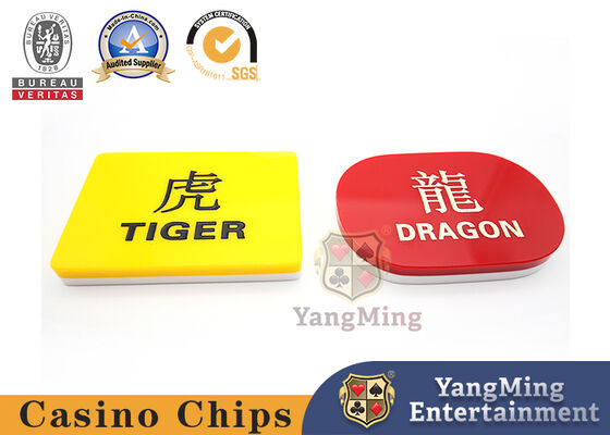 Quality Wear - Resistant Baccarat Markers Engraved Red And Yellow Color Player / Banker Wins Baccarat Button factory