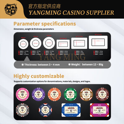 Quality Customized Composite Poker Gaming Chips for Casino and Poker Room Use factory