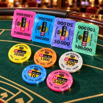 Quality Custom Color RFID Casino Chips and Rectangular Plaques for Casinos factory