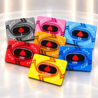 Quality High Quality EPT Ceramic Casino Chips with Custom Denominations and Designs factory