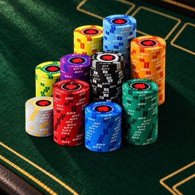 Quality In Stock EPT Ceramic Poker Chips for Texas Hold'em Casino Table Games factory