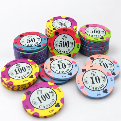 Quality Wholesale Factory Price Ceramic Poker Game Chips for Texas Hold'em Poker Game factory