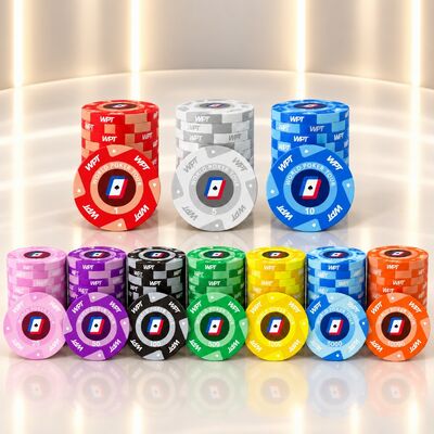 Quality Eco Friendly Ceramic Casino Chips with Custom Logo and Denomination Printing factory