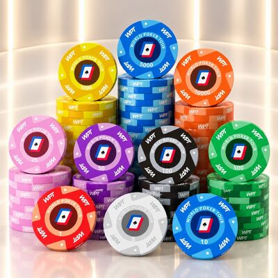 Quality Eco Friendly Ceramic Casino Chips with Custom Logo and Denomination Printing factory
