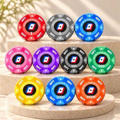 Quality Eco Friendly Ceramic Casino Chips with Custom Logo and Denomination Printing factory