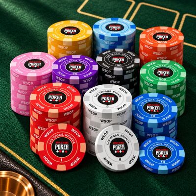 Quality Casino Quality WSOP Ceramic Poker Chips Can Be Custom Logo for Poker Table Game factory