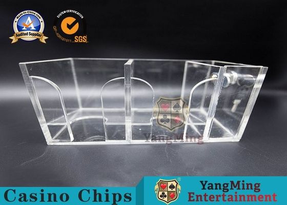 Calidad Tenedor de acrílico claro del descarte del póker del naipe del casino de la caja de dos lados para los juegos de Gambing fábrica