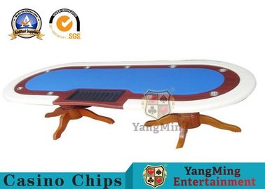 10 Player Deluxe Speed Poker Table Poker Table Custom Cloth With Marble Finish