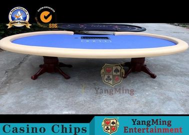 Luxury Texas Holdem 110 Inch Dye Sublimation 10 Seat Poker Table With Dealer Position