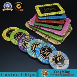 Anti - Counterfeiting Crystal Poker Chips / Rectangular Poker Chips For Casino