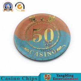 High Temperature Bronzing Acrylic Casino Poker Chips Round Shaped