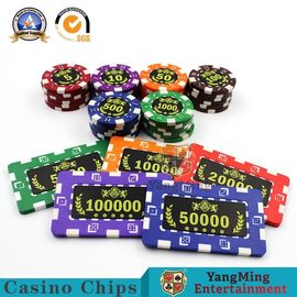 Durable Plastic UV Light Casino Poker Chips High - Temperature Bronzing