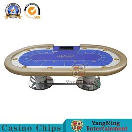 Oval Shape Casino Poker Table Texas Hold'em Baccarat Square Table with 10 Players