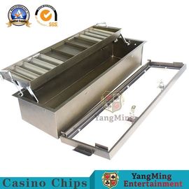 Custom Metal Iron Hybrid Poker Chip Tray Double Layer Rectangular