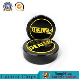 Acrylic Material Texas Hold 'Em Poker Dealer Button Poker Card Round Shape Black Color