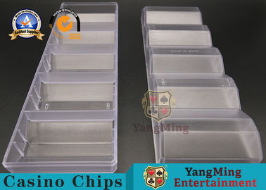 Professional Frosted 100 Round Casino Chip Tray 5 Rows Combination Holder Poker Table Dedicate Case