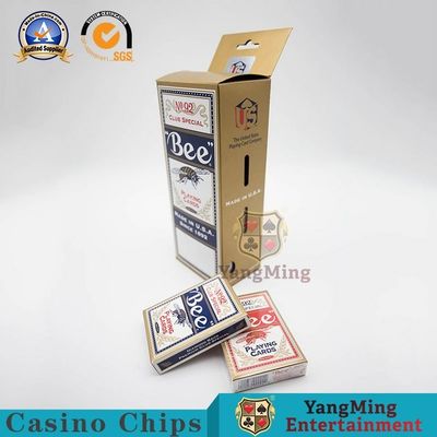 Jakość 0,28-0,33 mm Grubość Karty do gry w kasynie / Karty OEM Bee Poker fabryka