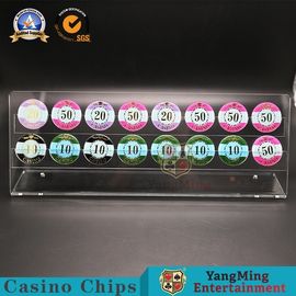 Round Poker Chips Display Holder / Fully Transparent Roulette Casino Table Holder