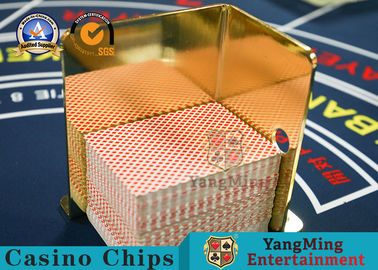 8 Sets Of Playing Cards, Waste Card Rack, Titanium Gold Metal Poker Table Top, Waste Card Box