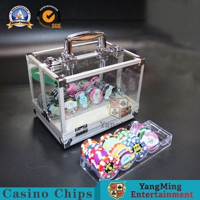 Qualité accessoires de jeu de casino de 600pcs 40mm autour de transporteur acrylique d'ABS de Chip Tray Clay Iron usine