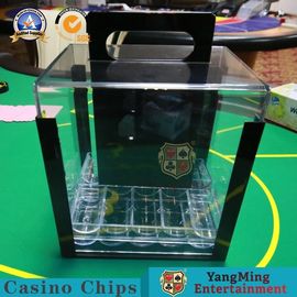 1000PCS Poker Round Chips Carrier Handle Full Transparent Chips Case