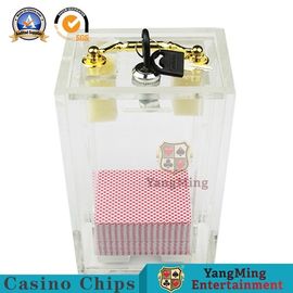 Acrylic Metal Lock Discard Holder Baccarat Dragon Tiger Gambling Table Games Playing Cards Carrier For 8 Decks