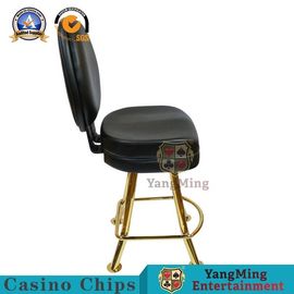 Upholstered Leather Casino Gaming Chairs Tall Stainless Steel Backrest Adjustable Round Base