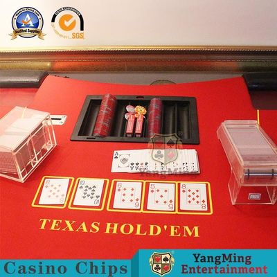 Qualité Le Texas les tiennent la couleur 37.5*25.3cm de noir de plateau de puce de casino de rangées du club 6 de tisonnier usine