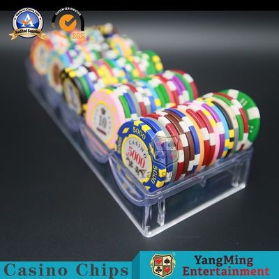 Qualité 3.3mm Thinkness Clay Gambling Casino Chip Tray plein Chips Case de plastique transparent 100PCS usine