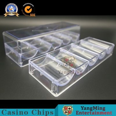 Qualité 3.3mm Thinkness Clay Gambling Casino Chip Tray plein Chips Case de plastique transparent 100PCS usine