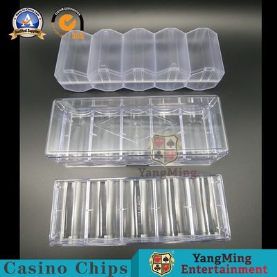 Qualité 3.3mm Thinkness Clay Gambling Casino Chip Tray plein Chips Case de plastique transparent 100PCS usine