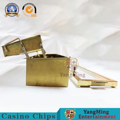 Qualité Casino supérieur VIP Club Double couche de jetons métalliques d'or plateau 2 verrouillage de métal jetons de jeu flottant 10 rangées combinaison de boîtier usine