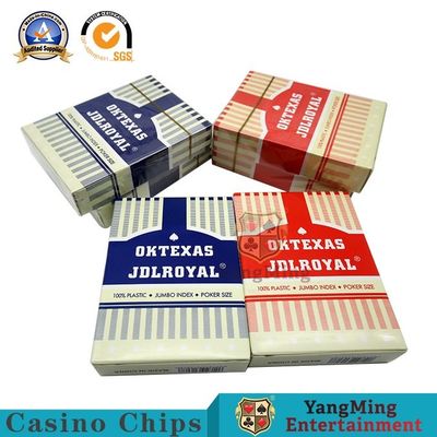 Kualitas 3,3 Tebal Texas Holdem Club Casino Bermain Kartu / Bermain Kartu Pvc Dua Warna pabrik