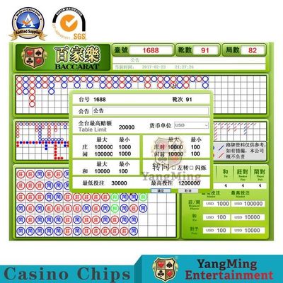 Jakość Oprogramowanie stolika w kasynie Casino Baccarat Wyświetlacz hazardu Znak minimalnego limitu Znak limitu tablicy z HD 24 fabryka