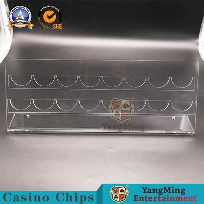 Qualità Tabella trasparente piena Chips Display Horizontal Section Casino della ruota di roulette intorno a Chips Rake fabbrica