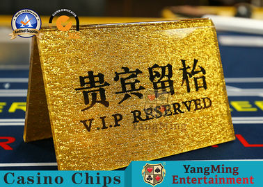 Gold Leaf Acrylic Vip Brand Table Number Sign Baccarat Blackjack Dealer Business Desk Number Plate Cards Button