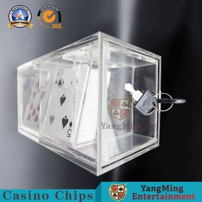 คุณภาพ 200 * 115 * 115 มิลลิเมตร Poker Disc ผู้ถือเต็มล้างเล่นไพ่ C Arrier ด้วยโลหะล็อค โรงงาน