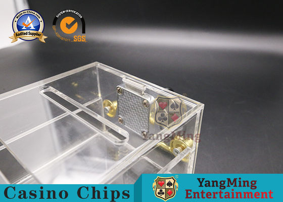 Qualità la chiusura acrilica di spessore della chiara maniglia piena degli accessori del gioco del casinò 745g scarta la scatola fabbrica