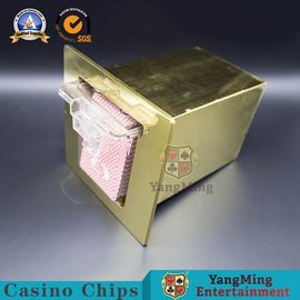 Stainless Steel Titanium Yellow Playing Cards Holder GamblingTable Hidden Card Box