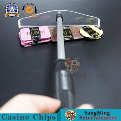 Jakość SGS Casino Akcesoria do gier Niestandardowe żetony Rake Telescope Aluminium Adjust Żetony do kasyna Karty do gry Łopata fabryka