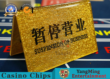 175g Casino Game Accessories Hotel Station Number Reservation Sign Gold Acrylic Chinese And English Plastic Number Cards