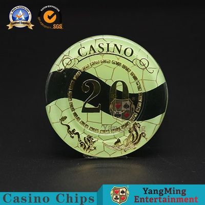 Quality Acrylic Crystal Plastic Poker Chips Mesh Dragon Phoenix Bronzing factory